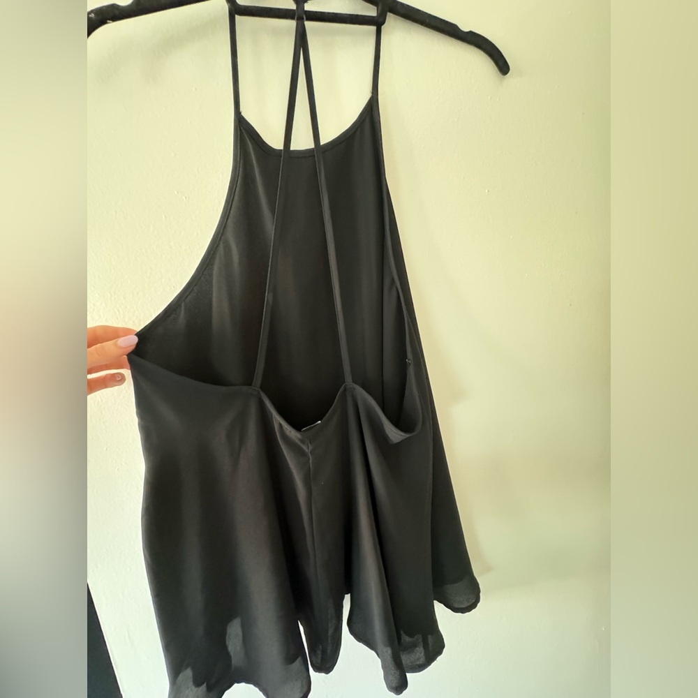 Open Back black chiffon tank